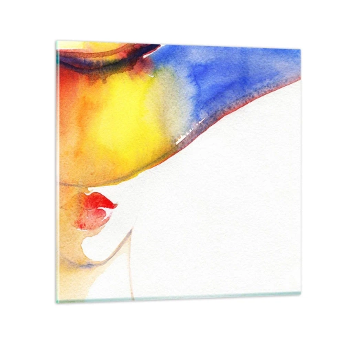 Quadro em vidro - Retrato de uma dama    - 30x30 cm