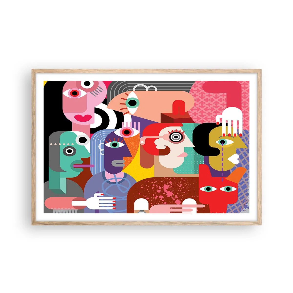 Pôster com moldura de carvalho claro - Viemos da parte do Sr. Picasso - 91x61 cm