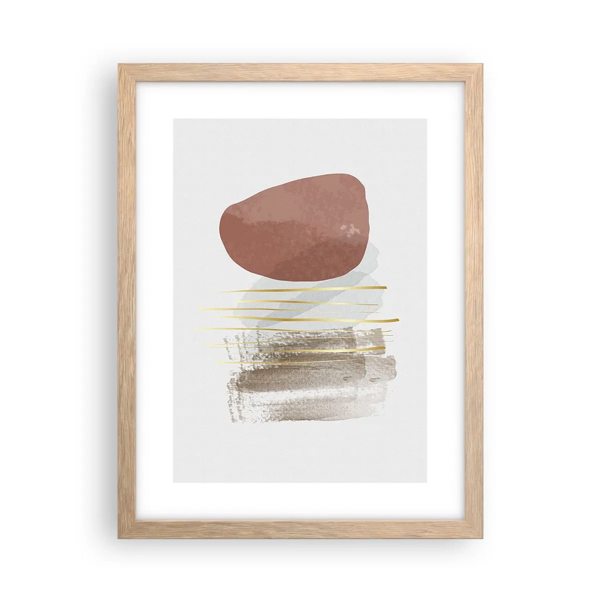 Pôster com moldura de carvalho claro - Colunata abstrata - 30x40 cm