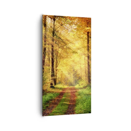 Quadro em tela - Silêncio dourado da floresta - 65x120 cm