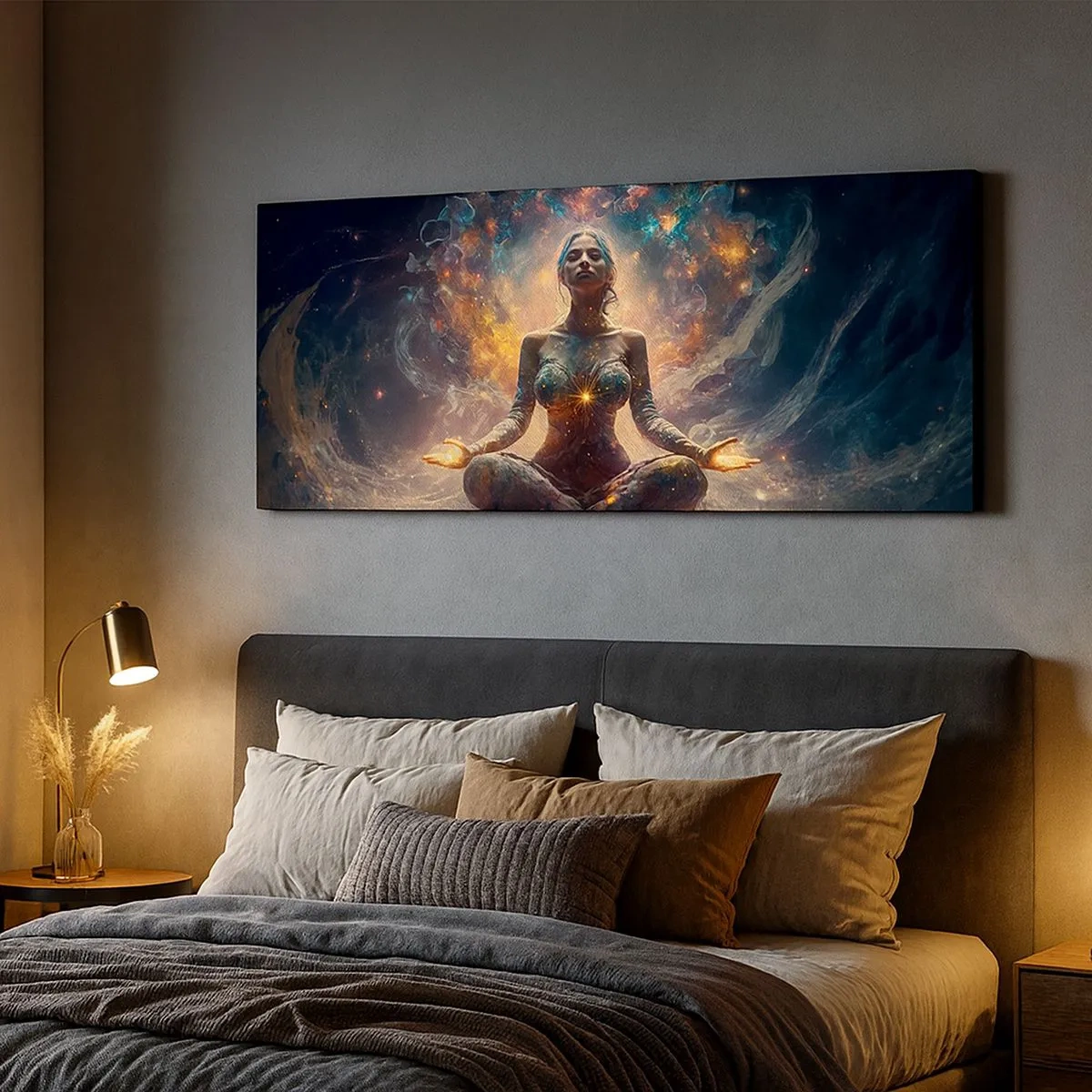 Quadro em tela - Fluxo de boa energia - 100x40 cm
