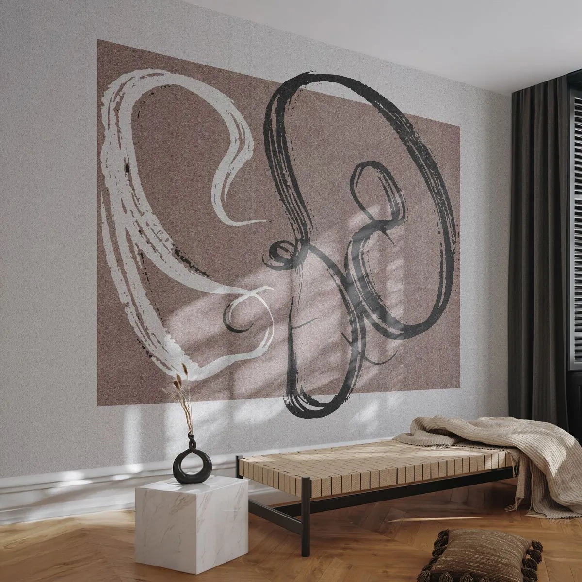 Papel de Parede Autocolante Deluxe Sticker - Composição – a busca pela plenitude - Minimalismo, Pedaço, Abstração - 200x140 cm