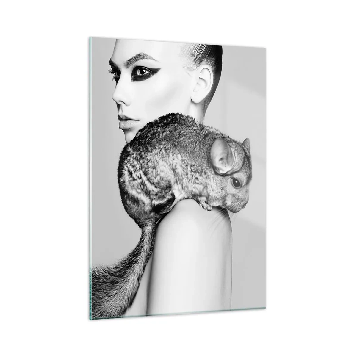 Quadro em vidro - A dama com a chinchila - 50x70 cm