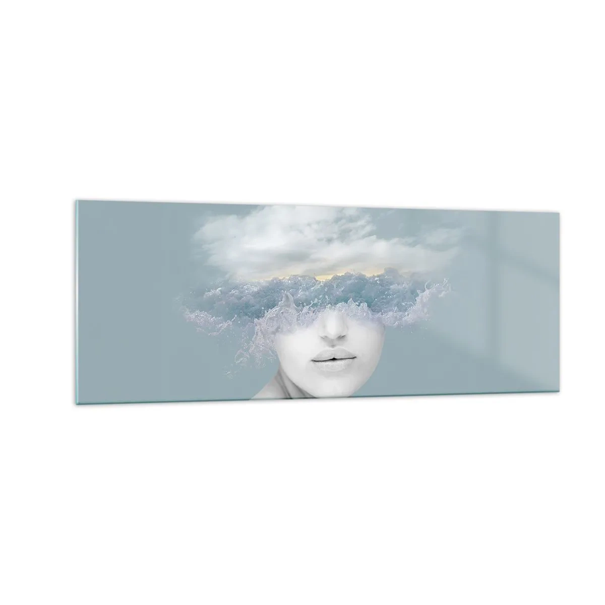 Quadro em vidro - Com a cabeça nas nuvens - 140x50 cm
