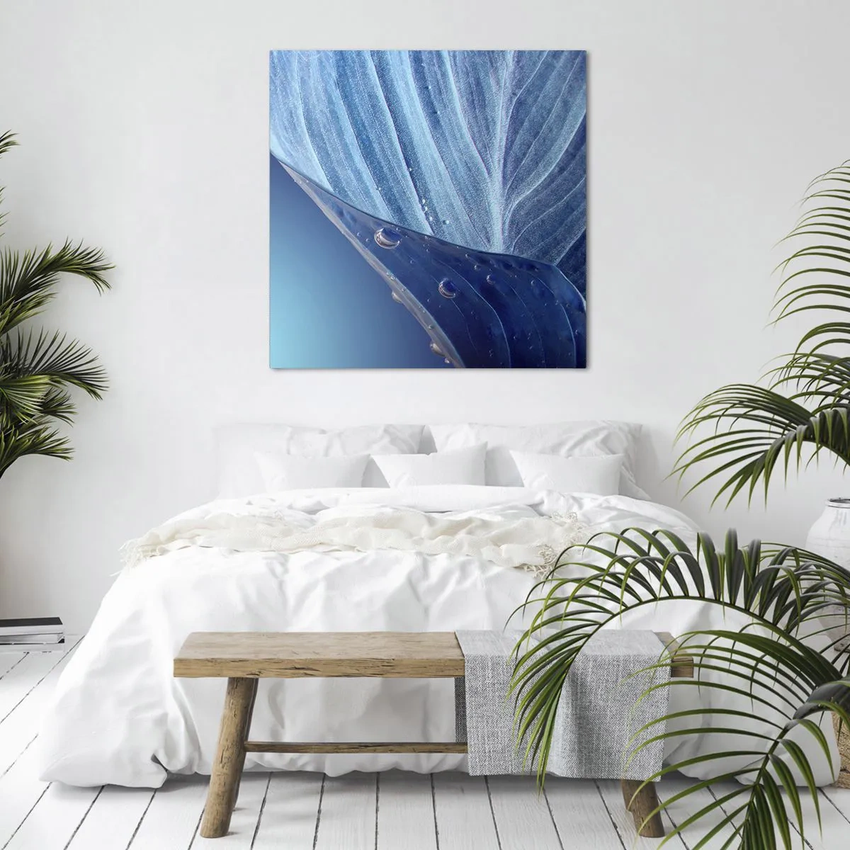 Quadro em tela - Gotas escondidas no azul - 50x50 cm