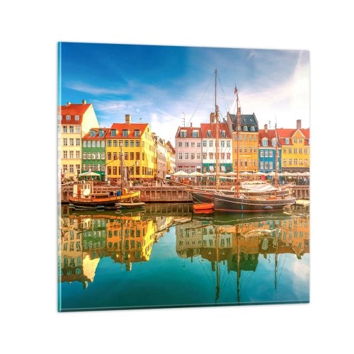 Quadro em vidro - Sobre a água tão lisa como um espelho - 50x50 cm