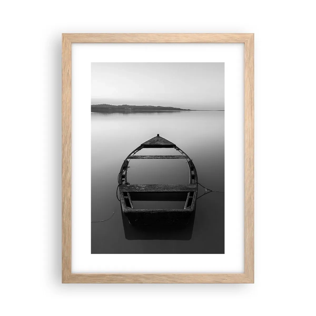 Pôster com moldura de carvalho claro - Saudade e melancolia - 30x40 cm