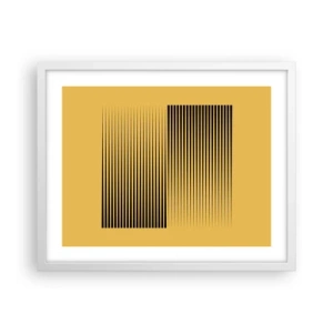 Pôster em moldura branca - Quadratura de opostos - 50x40 cm