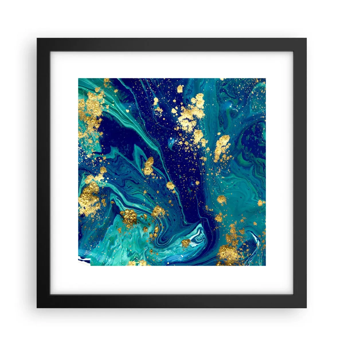 Pôster com moldura preta - Flocos de sol - 30x30 cm