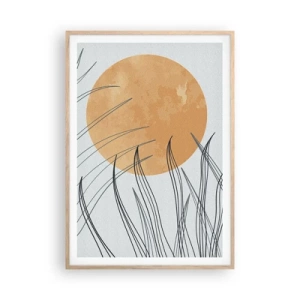 Pôster com moldura de carvalho claro - Sempre em direção ao sol - 70x100 cm