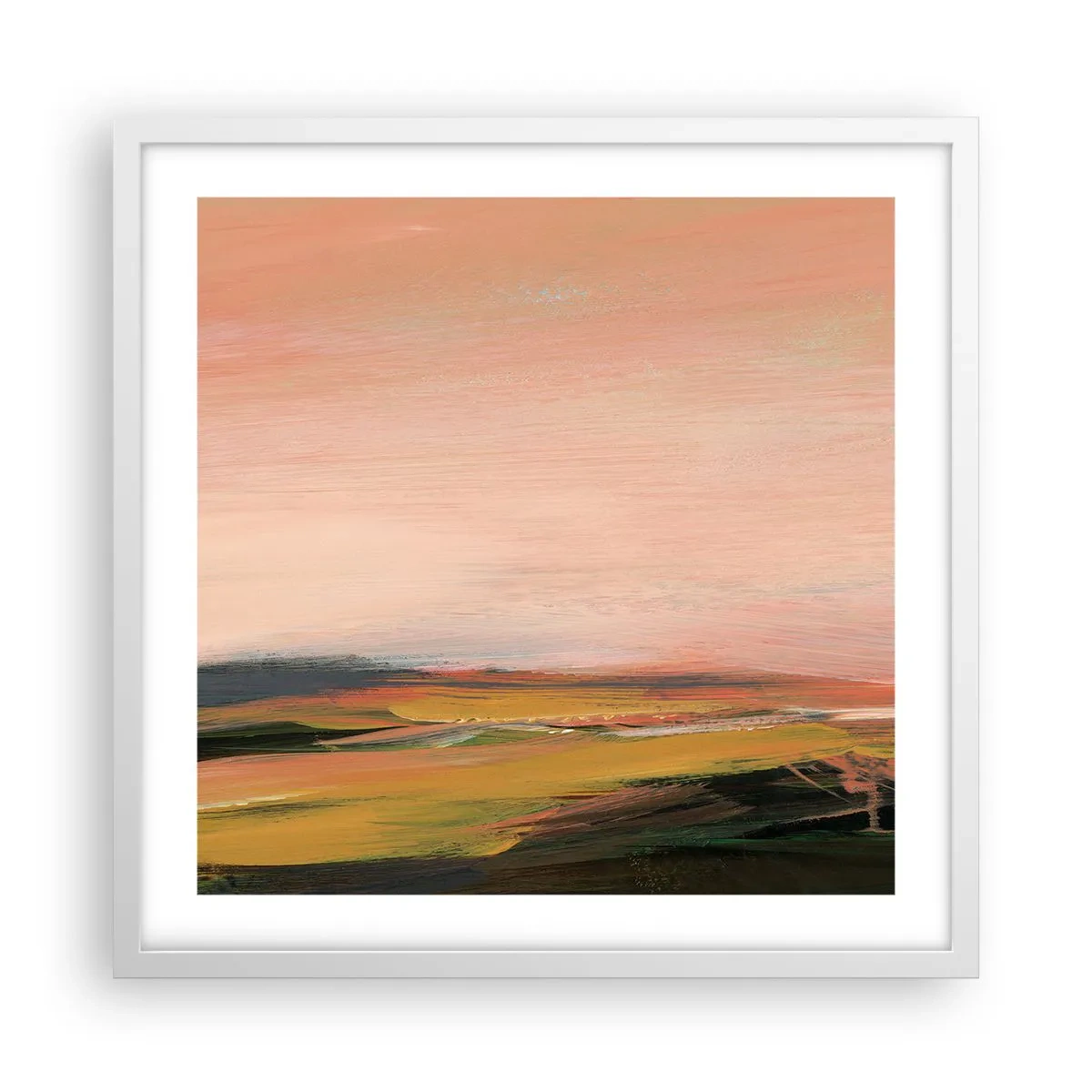 Pôster em moldura branca - Em tons rosa - 50x50 cm