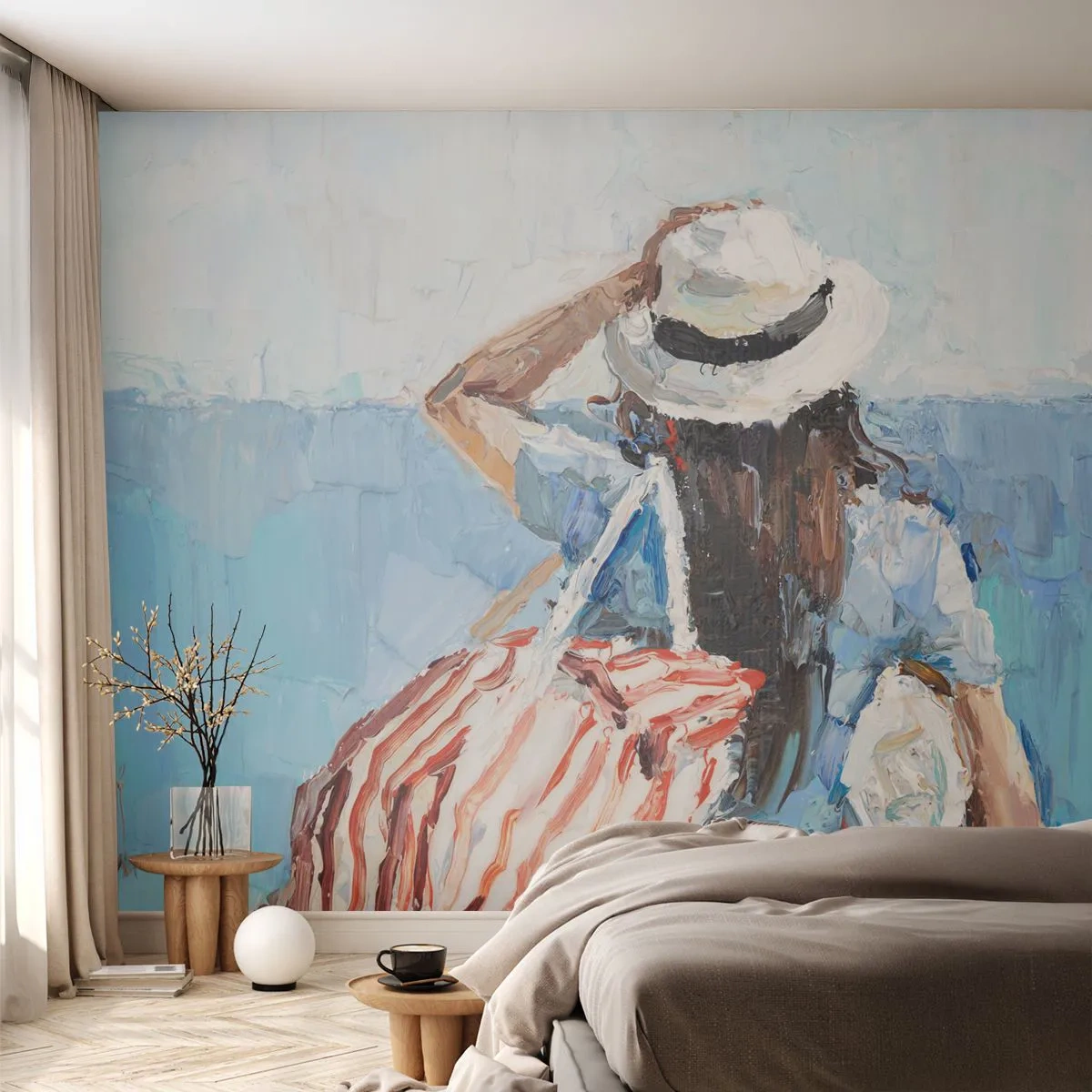 Papel de Parede Premium Canvas - Bem-vindo às suas férias - Praia, Mulher, Náutico - 200x140 cm