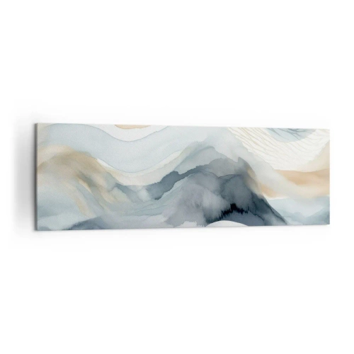 Quadro em tela - Abstração nevada e nebulosa - 160x50 cm