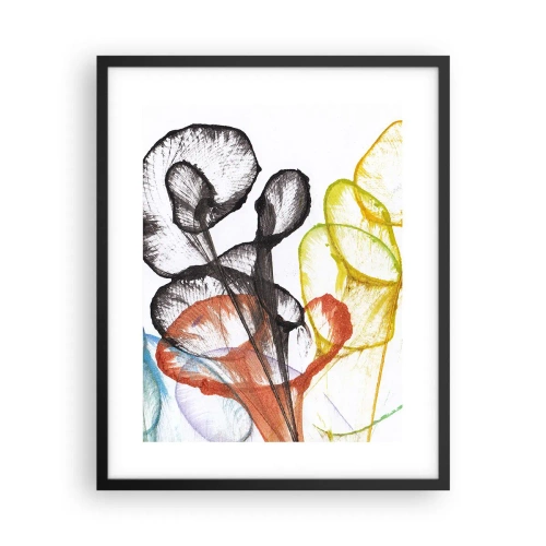 Pôster com moldura preta - Flores com alma - 40x50 cm
