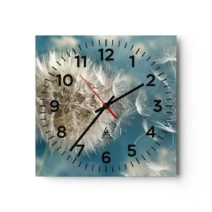 Relógio de parede - Relógio em vidro - Respiração de um anjo - 40x40 cm