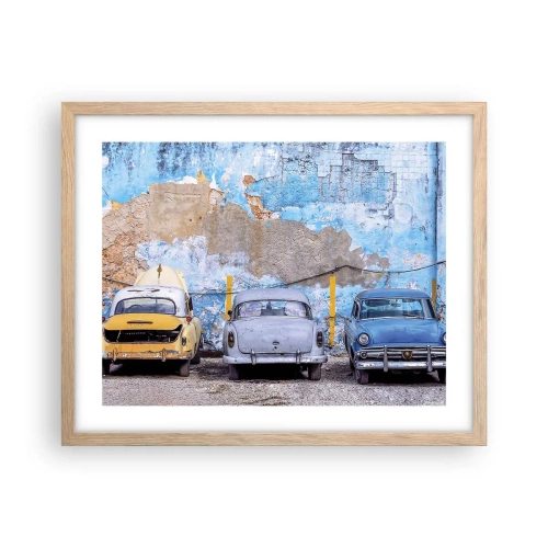 Pôster com moldura de carvalho claro - Encontro de Veteranos - 50x40 cm