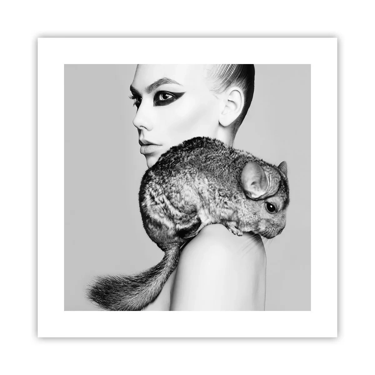 Pôster - A dama com a chinchila - 40x40 cm