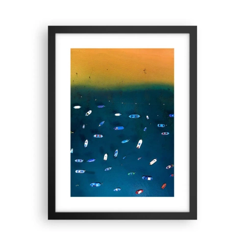 Pôster com moldura preta - Jogo de férias - 30x40 cm