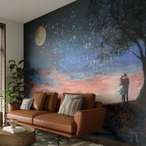 Papel de Parede Autocolante Deluxe Sticker - Espetáculo estrelado - Abstração, Paisagem, Casal de namorados - 200x140 cm