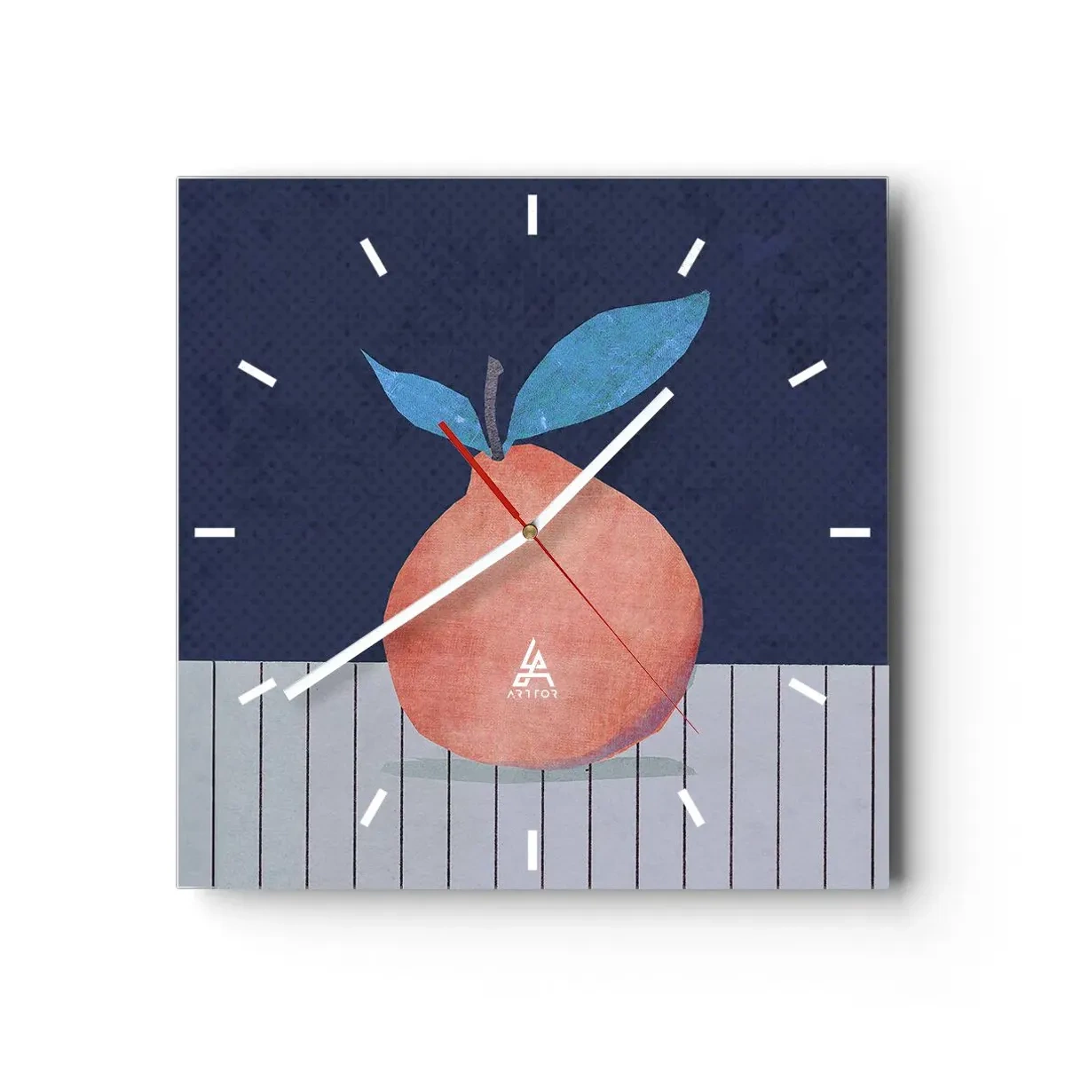 Relógio de parede - Relógio em vidro - Convexidade e plano - 40x40 cm