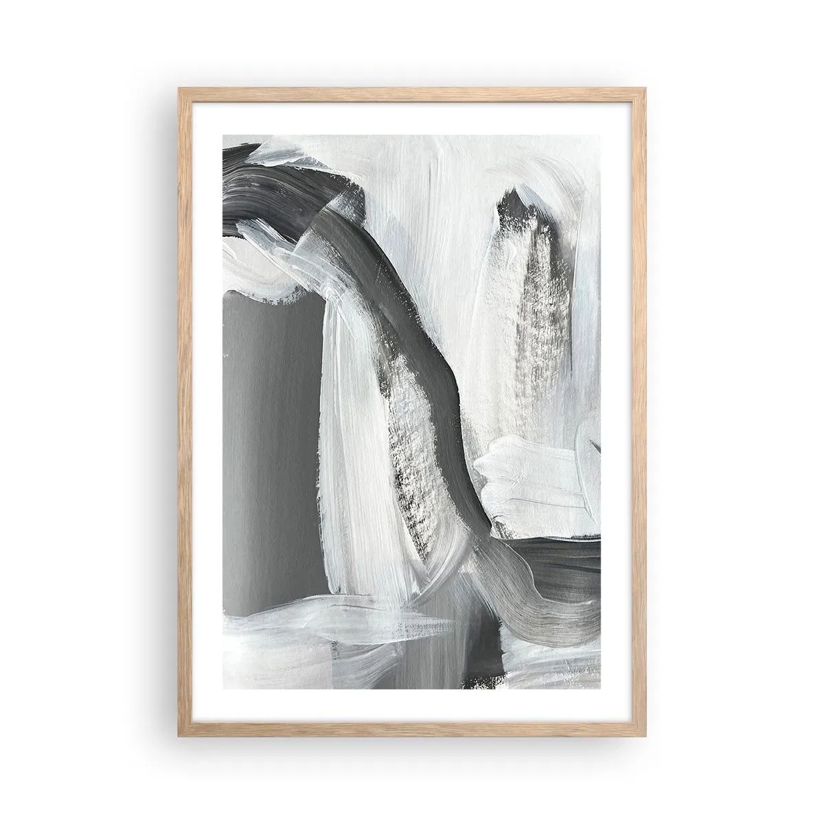 Pôster com moldura de carvalho claro - Um movimento decisivo - 50x70 cm