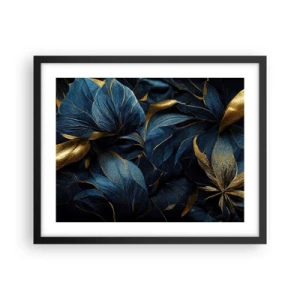 Pôster com moldura preta - Forrado com ouro - 50x40 cm