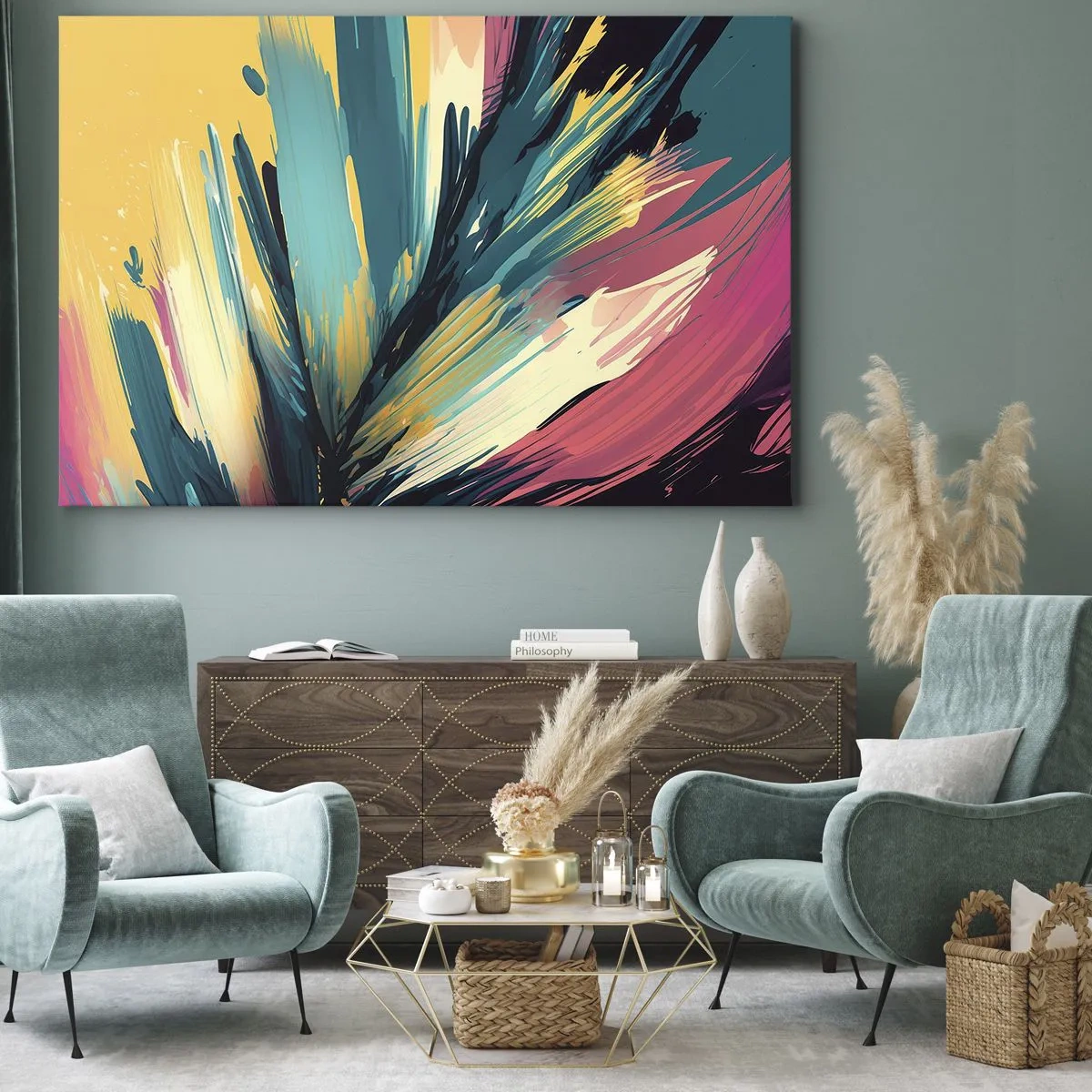 Quadro em tela - Composição – uma explosão de alegria - 100x70 cm