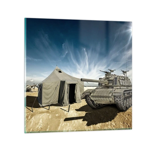 Quadro em vidro - Sonho militar - 40x40 cm
