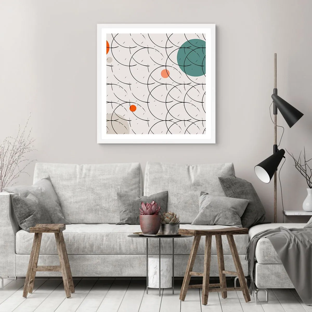 Pôster em moldura branca - No espírito da pop art - 60x60 cm