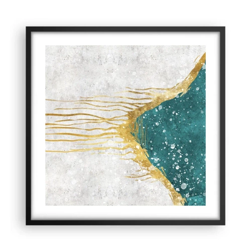 Pôster com moldura preta - Maré Dourada - 50x50 cm