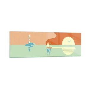 Quadro em vidro - Uma paisagem marítima perfeita - 160x50 cm