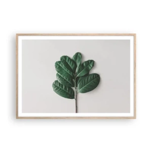 Pôster com moldura de carvalho claro - Desenho da própria natureza - 100x70 cm