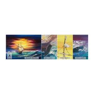 Amostra de papel de parede Premium Canvas - Corajosamente contra as ondas - Veleiro, Mar, Tempestade - 100x30 cm