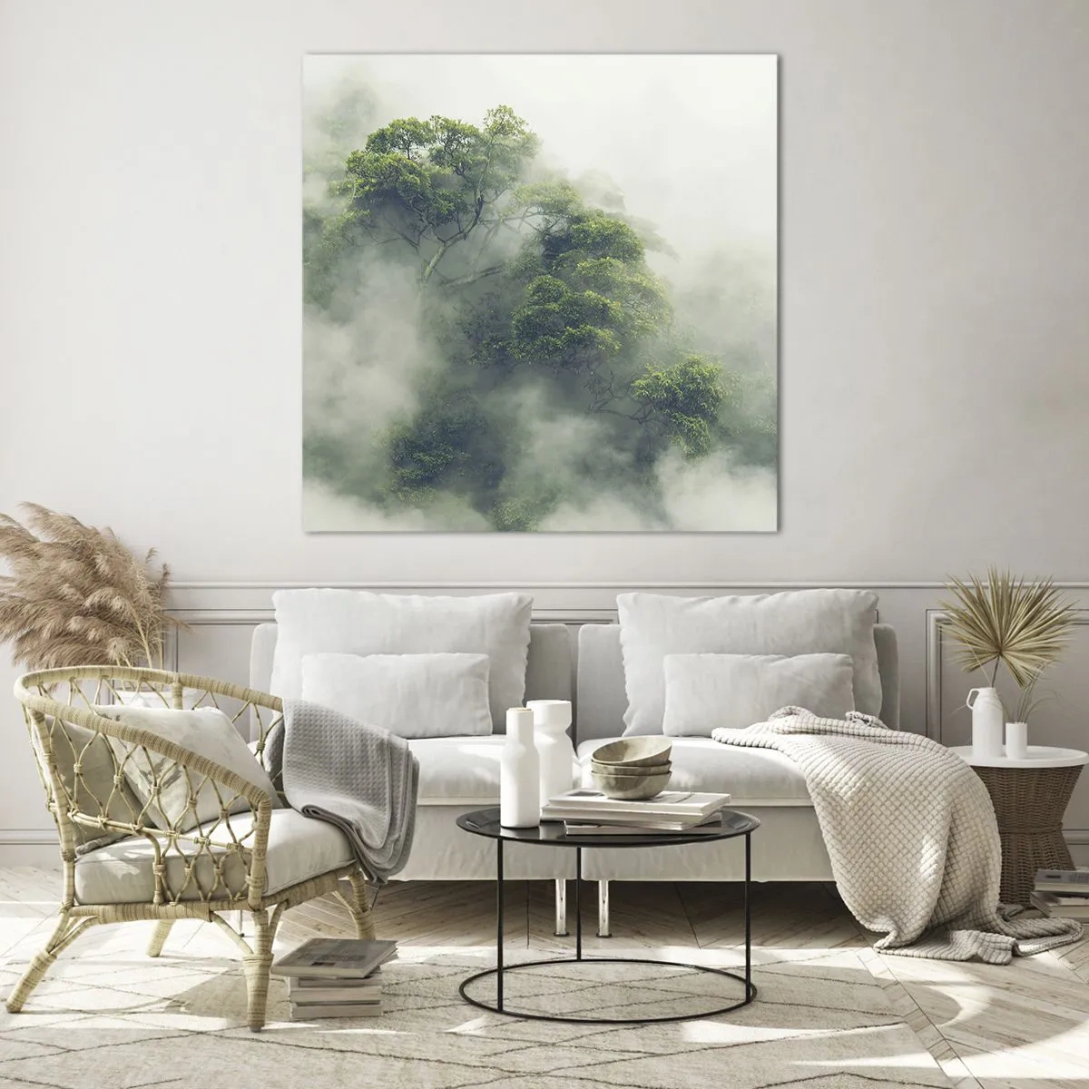 Quadro em vidro - Envolto em neblina - 60x60 cm