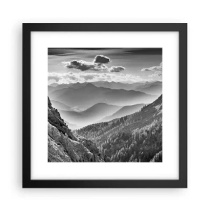 Pôster com moldura preta - Até ao horizonte - 30x30 cm