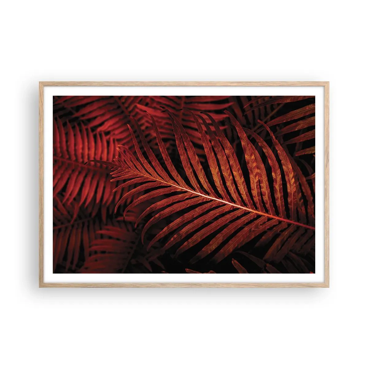 Pôster com moldura de carvalho claro - O calor da vida - 100x70 cm