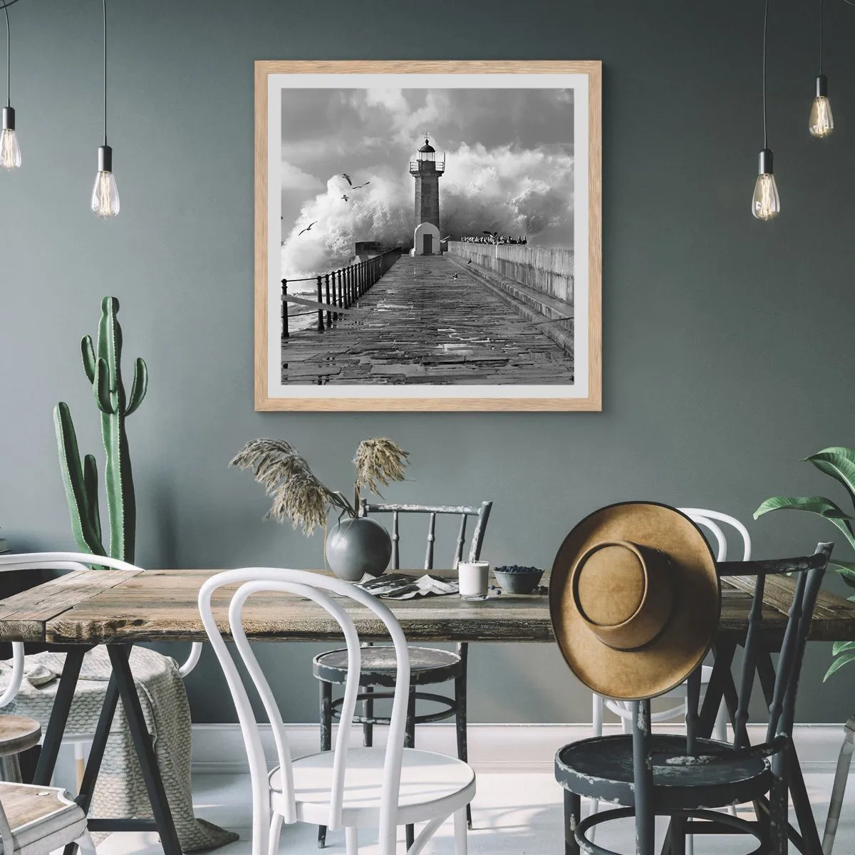 Pôster com moldura de carvalho claro - Destemida - 60x60 cm