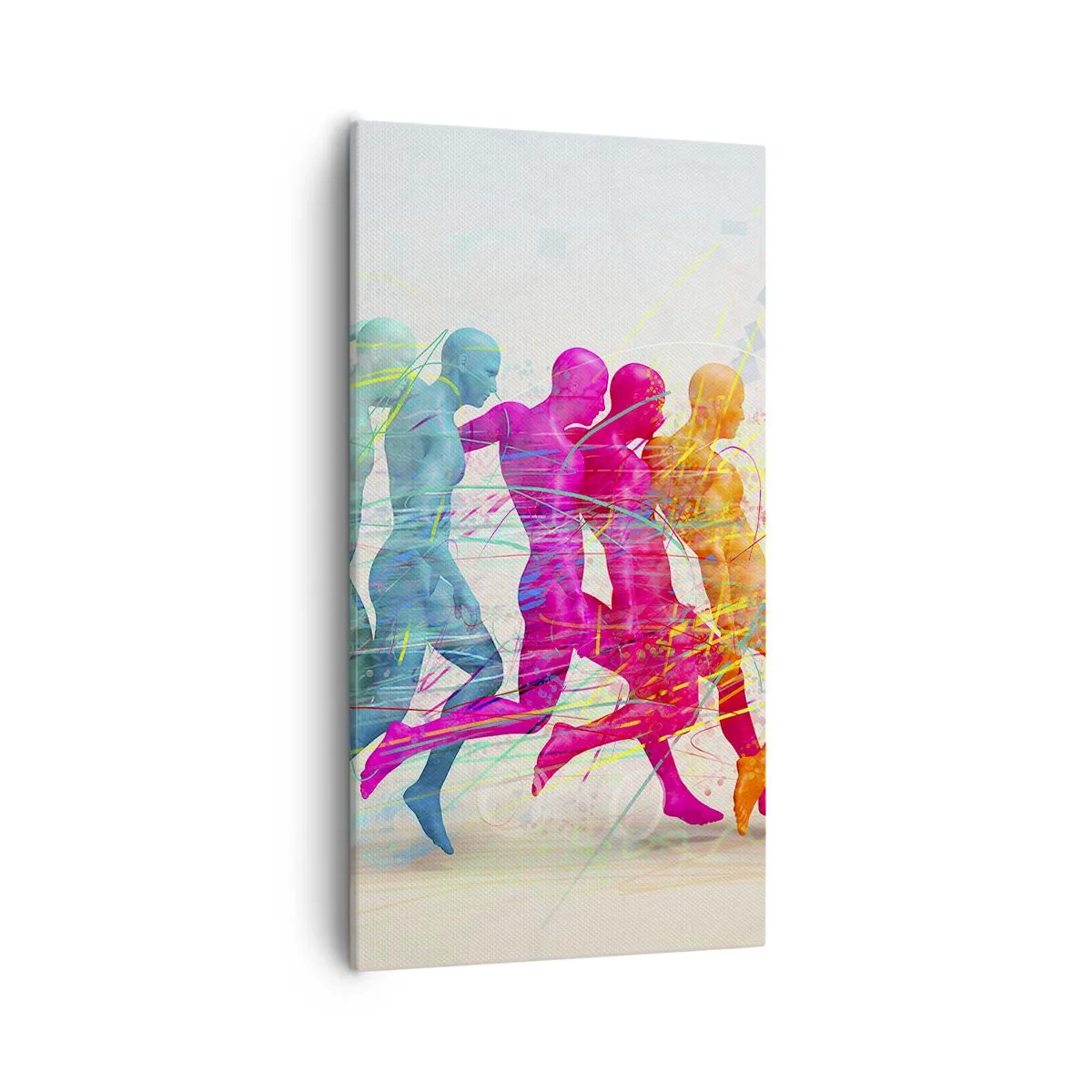 Quadro em tela - Harmonia de movimento - 55x100 cm