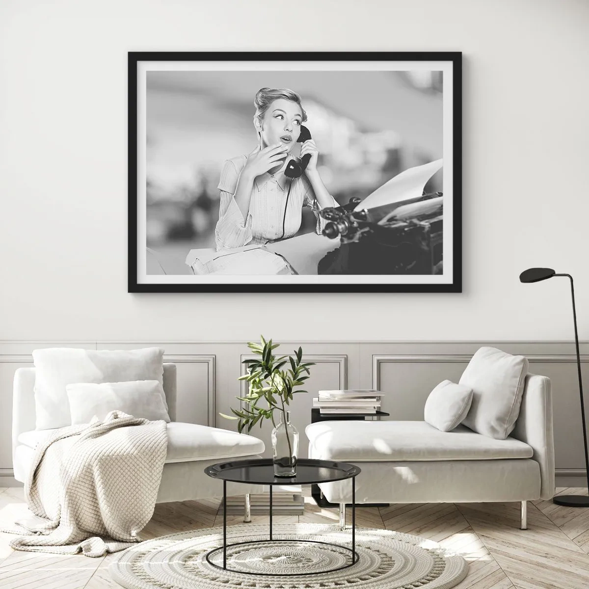 Pôster com moldura preta - Olá, estes são os anos 50. - 70x50 cm