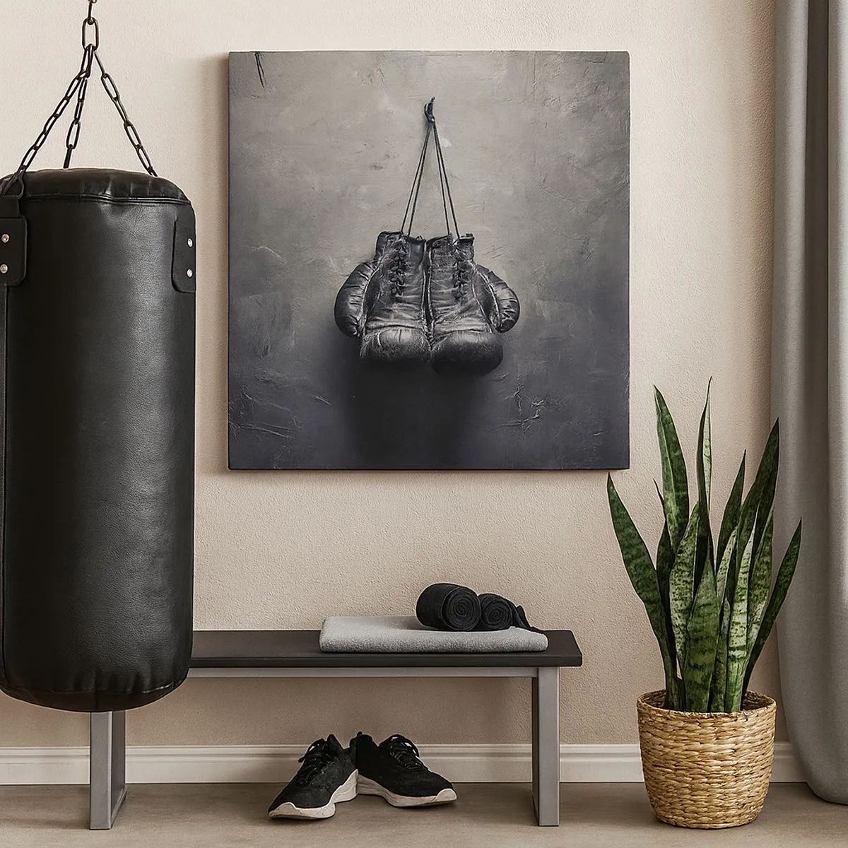 Quadro em tela - Tempo de luta e tempo de paz - 30x30 cm