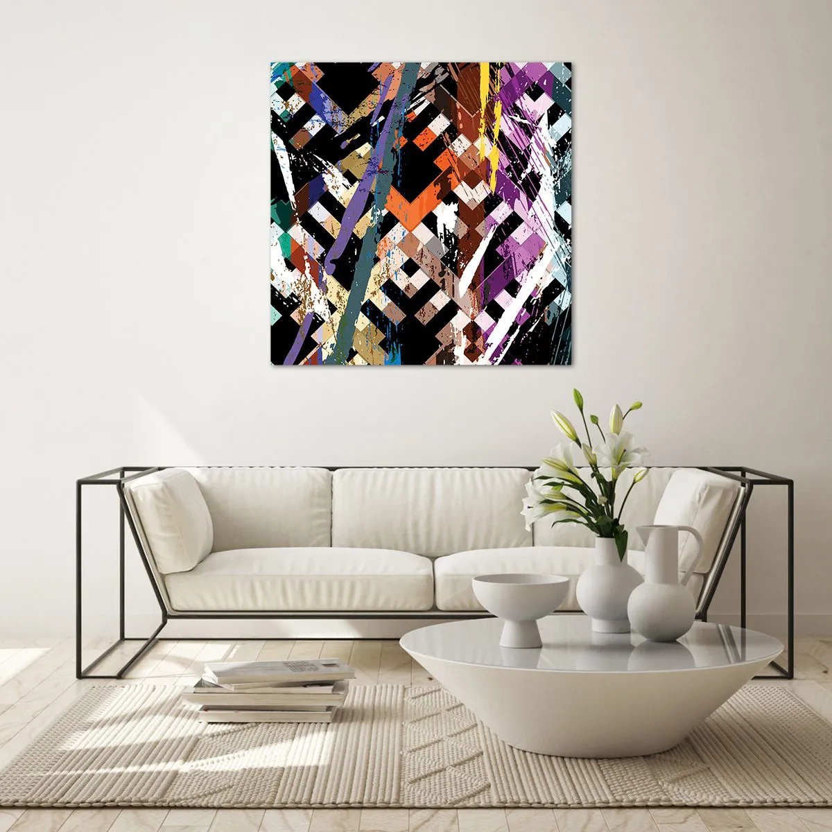 Quadro em vidro - Ao quadrado - 30x30 cm