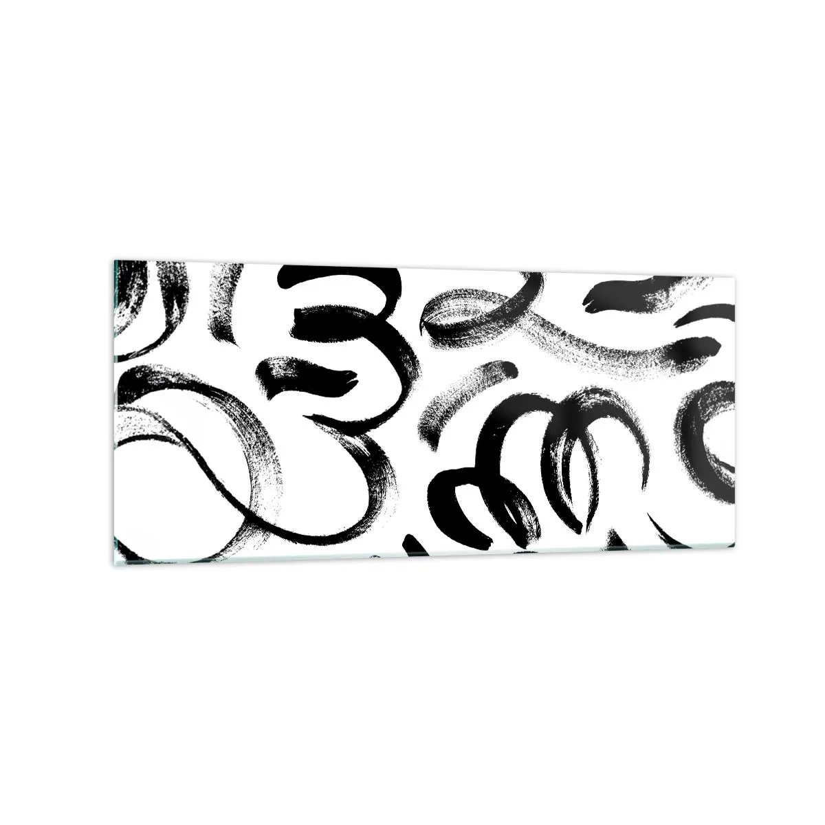 Quadro em vidro - Preto sobre branco - 120x50 cm