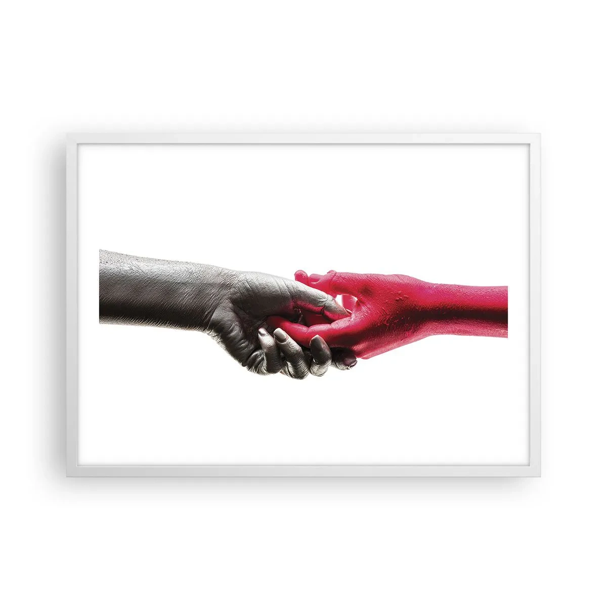 Pôster em moldura branca - Juntos, mas diferentes - 70x50 cm