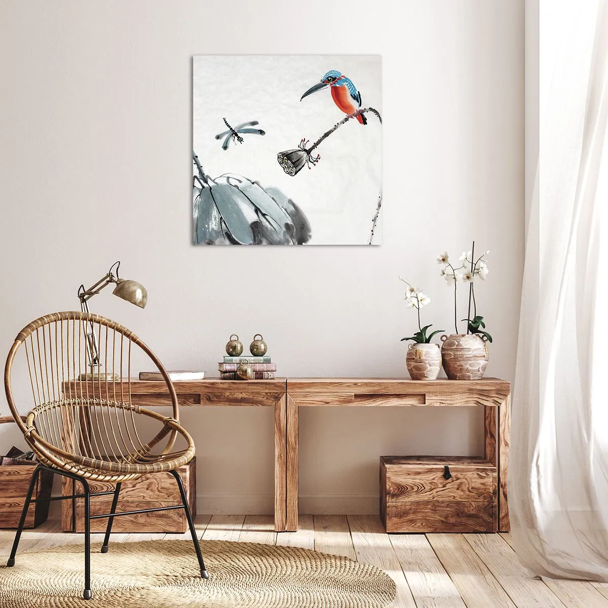 Quadro em tela - A vida do prado - 40x40 cm