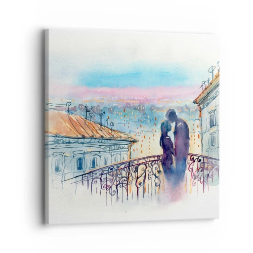 Quadro em tela - Amantes parisienses - 30x30 cm