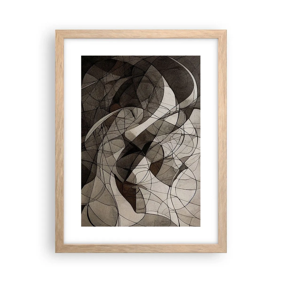 Pôster com moldura de carvalho claro - Circulação das cores da terra - 30x40 cm