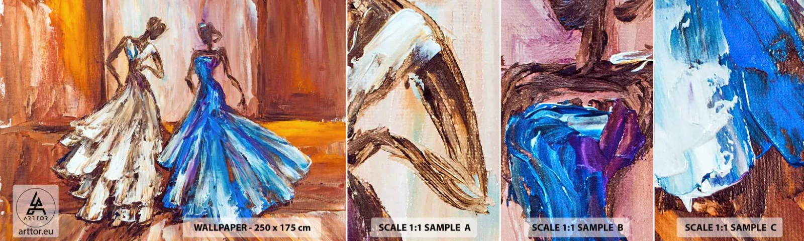 Amostra de Papel de Parede Standard Eco - Uma bela dupla - Mulher, Vestido de casamento, Moda - 100x30 cm