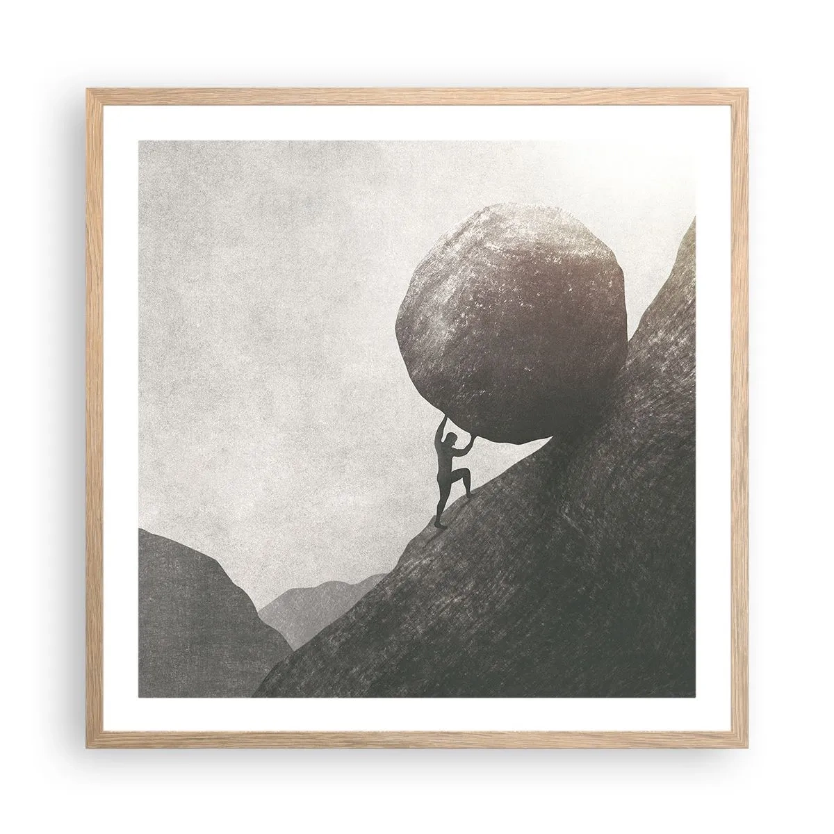 Pôster com moldura de carvalho claro - Eu creio - 60x60 cm