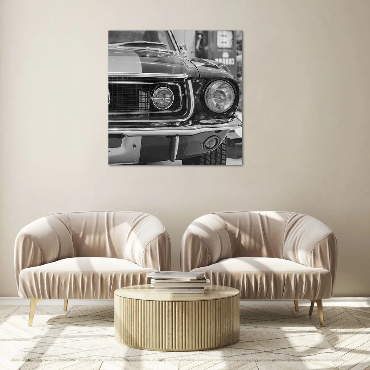 Quadro em vidro - Condução perigosa - 70x70 cm