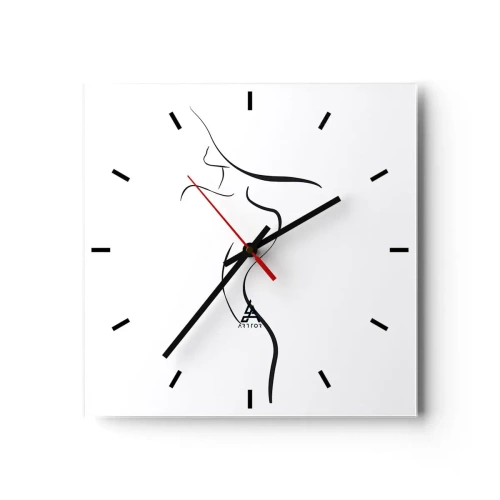 Relógio de parede - Relógio em vidro - Elusiva como uma onda - 30x30 cm